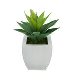 Faux Frosted Light Green Succulent in Cream Tapered Zinc Pot
