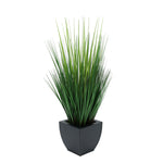 Faux Grass in Black Tapered Zinc Cube