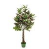 Faux 5ft Double Pink Edge Variegated Rubber Tree