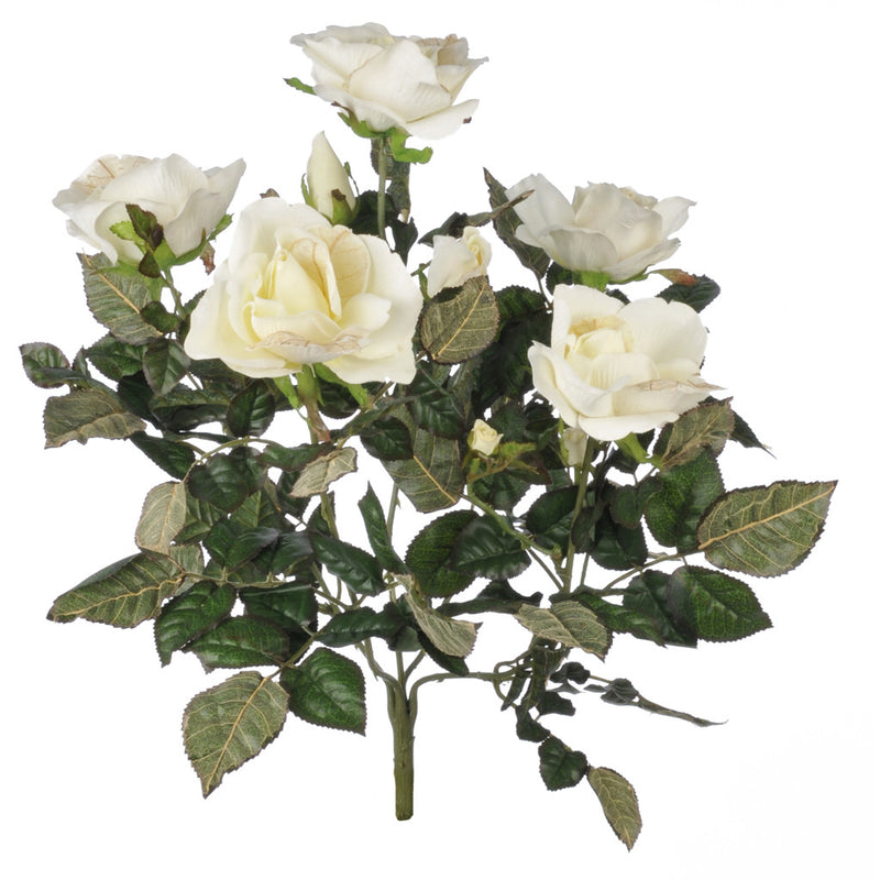 Artificial 21" Cream Garden Rose Bush - House of Silk Flowers®
