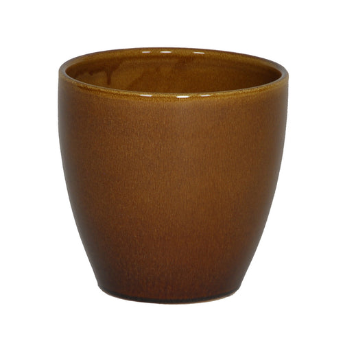 Gloss Brown Ceramic Round Vase/Planter - House of Silk Flowers®
