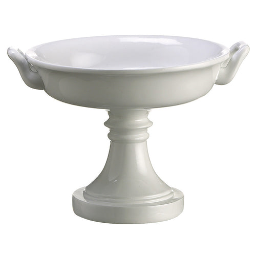 White Polyresin Footed Plate - House of Silk Flowers®

