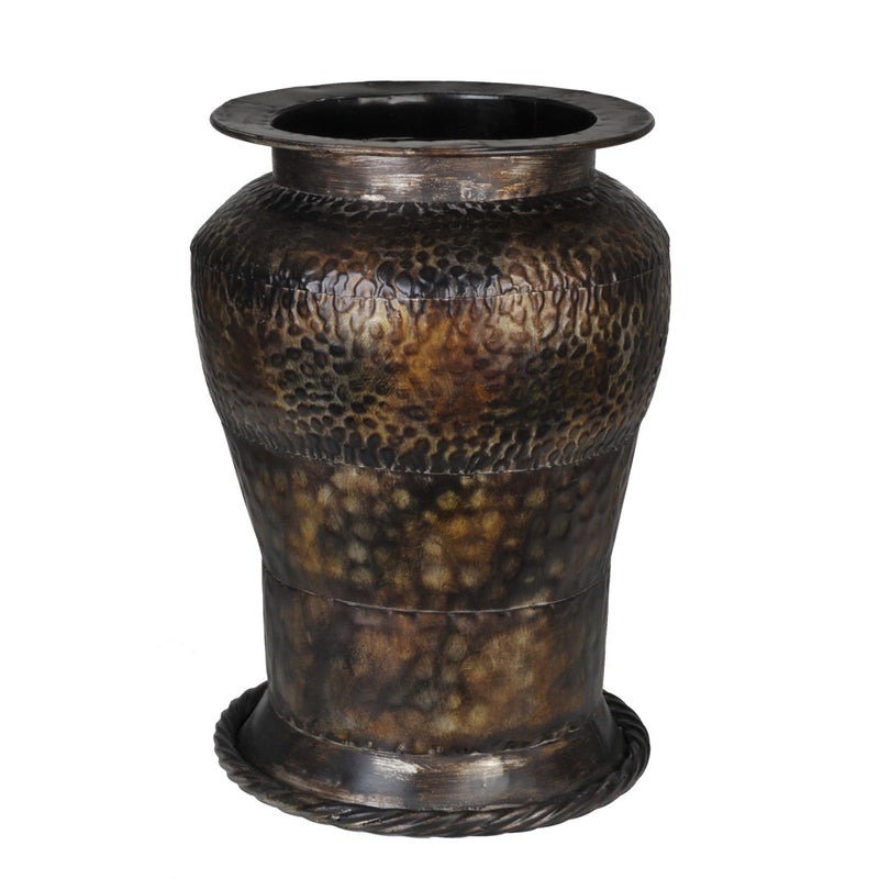 Decorative Hammered Metal Vase - 16" tall x 11 1/2" diameter - House of Silk Flowers®
